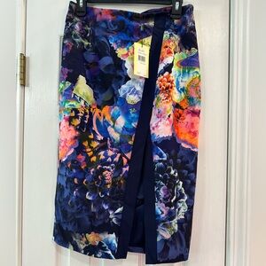 Bardot split pencil skirt Vivid Floral print medium US 8